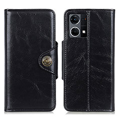 Funda de Cuero Cartera con Soporte Carcasa M12L para Oppo F21 Pro 4G Negro