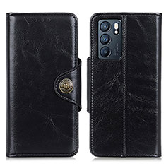 Funda de Cuero Cartera con Soporte Carcasa M12L para Oppo Reno6 5G Negro