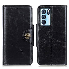 Funda de Cuero Cartera con Soporte Carcasa M12L para Oppo Reno6 Pro 5G India Negro