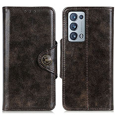 Funda de Cuero Cartera con Soporte Carcasa M12L para Oppo Reno6 Pro+ Plus 5G Bronze