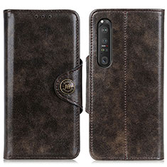 Funda de Cuero Cartera con Soporte Carcasa M12L para Sony Xperia 1 III Bronze