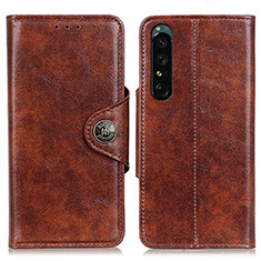 Funda de Cuero Cartera con Soporte Carcasa M12L para Sony Xperia 1 IV Marron