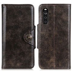 Funda de Cuero Cartera con Soporte Carcasa M12L para Sony Xperia 10 III Bronze