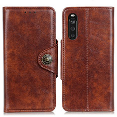 Funda de Cuero Cartera con Soporte Carcasa M12L para Sony Xperia 10 III Marron