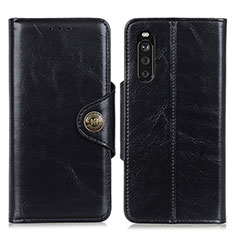 Funda de Cuero Cartera con Soporte Carcasa M12L para Sony Xperia 10 III Negro