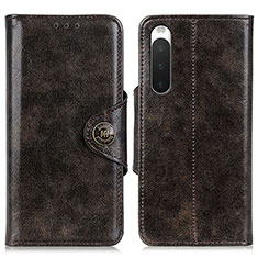 Funda de Cuero Cartera con Soporte Carcasa M12L para Sony Xperia 10 V Bronze