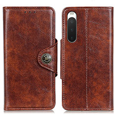 Funda de Cuero Cartera con Soporte Carcasa M12L para Sony Xperia 10 V Marron