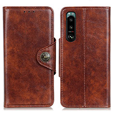 Funda de Cuero Cartera con Soporte Carcasa M12L para Sony Xperia 5 III SO-53B Marron