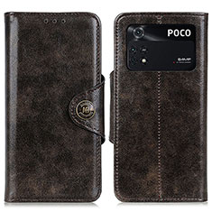 Funda de Cuero Cartera con Soporte Carcasa M12L para Xiaomi Poco M4 Pro 4G Bronze