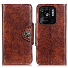 Funda de Cuero Cartera con Soporte Carcasa M12L para Xiaomi Redmi 10 Power Marron