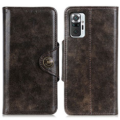 Funda de Cuero Cartera con Soporte Carcasa M12L para Xiaomi Redmi Note 10 Pro 4G Bronze