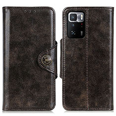 Funda de Cuero Cartera con Soporte Carcasa M12L para Xiaomi Redmi Note 10 Pro 5G Bronze