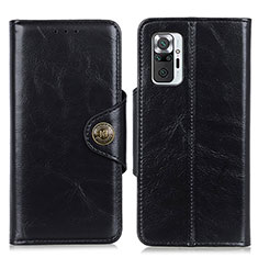 Funda de Cuero Cartera con Soporte Carcasa M12L para Xiaomi Redmi Note 10 Pro Max Negro