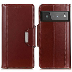 Funda de Cuero Cartera con Soporte Carcasa M13L para Google Pixel 6 Pro 5G Marron