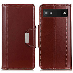 Funda de Cuero Cartera con Soporte Carcasa M13L para Google Pixel 6a 5G Marron