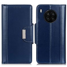 Funda de Cuero Cartera con Soporte Carcasa M13L para Huawei Nova 8i Azul