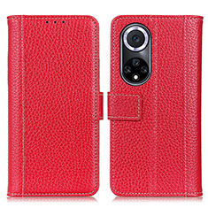 Funda de Cuero Cartera con Soporte Carcasa M13L para Huawei Nova 9 Rojo