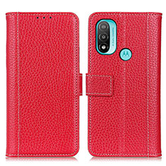 Funda de Cuero Cartera con Soporte Carcasa M13L para Motorola Moto E20 Rojo