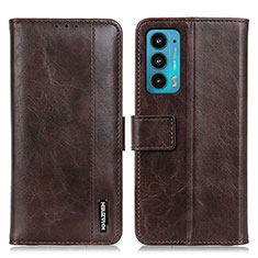 Funda de Cuero Cartera con Soporte Carcasa M13L para Motorola Moto Edge Lite 5G Marron