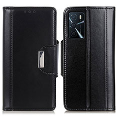 Funda de Cuero Cartera con Soporte Carcasa M13L para Oppo A16s Negro