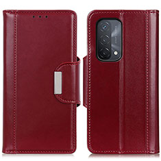 Funda de Cuero Cartera con Soporte Carcasa M13L para Oppo A54 5G Rojo