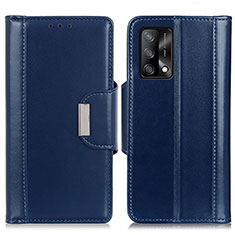 Funda de Cuero Cartera con Soporte Carcasa M13L para Oppo A74 4G Azul