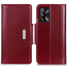 Funda de Cuero Cartera con Soporte Carcasa M13L para Oppo A74 4G Rojo