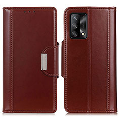 Funda de Cuero Cartera con Soporte Carcasa M13L para Oppo F19s Marron