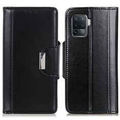 Funda de Cuero Cartera con Soporte Carcasa M13L para Oppo Reno5 F Negro