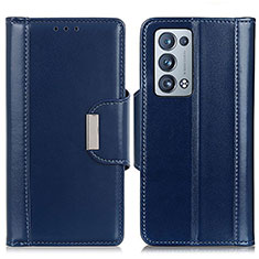 Funda de Cuero Cartera con Soporte Carcasa M13L para Oppo Reno6 Pro+ Plus 5G Azul