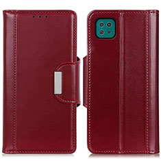 Funda de Cuero Cartera con Soporte Carcasa M13L para Samsung Galaxy F42 5G Rojo