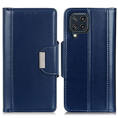 Funda de Cuero Cartera con Soporte Carcasa M13L para Samsung Galaxy M32 4G Azul