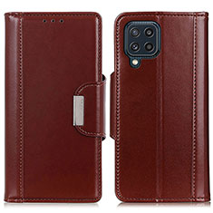 Funda de Cuero Cartera con Soporte Carcasa M13L para Samsung Galaxy M32 4G Marron