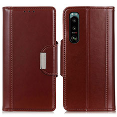 Funda de Cuero Cartera con Soporte Carcasa M13L para Sony Xperia 5 III Marron