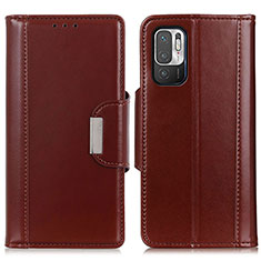 Funda de Cuero Cartera con Soporte Carcasa M13L para Xiaomi POCO M3 Pro 5G Marron