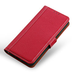 Funda de Cuero Cartera con Soporte Carcasa M13L para Xiaomi Poco M3 Rojo