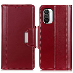 Funda de Cuero Cartera con Soporte Carcasa M13L para Xiaomi Redmi K40 5G Rojo