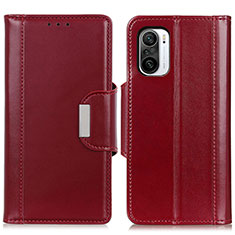 Funda de Cuero Cartera con Soporte Carcasa M13L para Xiaomi Redmi K40 Pro+ Plus 5G Rojo