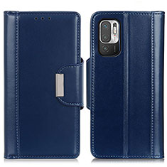 Funda de Cuero Cartera con Soporte Carcasa M13L para Xiaomi Redmi Note 10 5G Azul