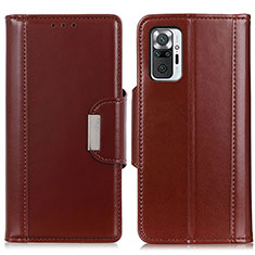 Funda de Cuero Cartera con Soporte Carcasa M13L para Xiaomi Redmi Note 10 Pro 4G Marron