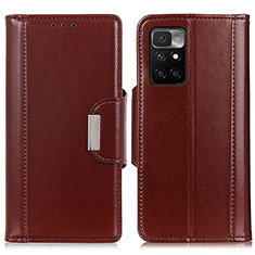 Funda de Cuero Cartera con Soporte Carcasa M13L para Xiaomi Redmi Note 11 4G (2021) Marron