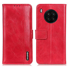 Funda de Cuero Cartera con Soporte Carcasa M14L para Huawei Nova 8i Rojo