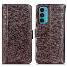 Funda de Cuero Cartera con Soporte Carcasa M14L para Motorola Moto Edge 20 5G Marron