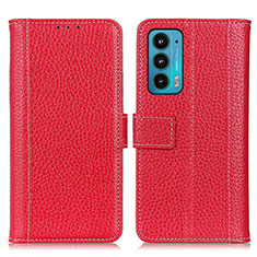 Funda de Cuero Cartera con Soporte Carcasa M14L para Motorola Moto Edge 20 5G Rojo