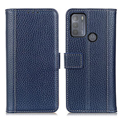 Funda de Cuero Cartera con Soporte Carcasa M14L para Motorola Moto G50 Azul