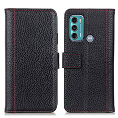 Funda de Cuero Cartera con Soporte Carcasa M14L para Motorola Moto G60 Negro