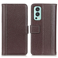 Funda de Cuero Cartera con Soporte Carcasa M14L para OnePlus Nord 2 5G Marron