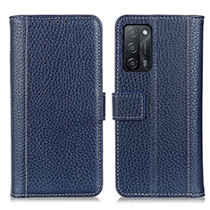 Funda de Cuero Cartera con Soporte Carcasa M14L para Oppo A53s 5G Azul