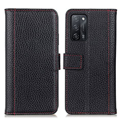 Funda de Cuero Cartera con Soporte Carcasa M14L para Oppo A53s 5G Negro