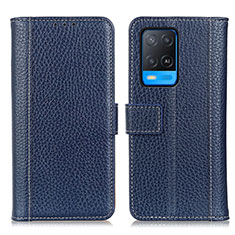 Funda de Cuero Cartera con Soporte Carcasa M14L para Oppo A54 4G Azul